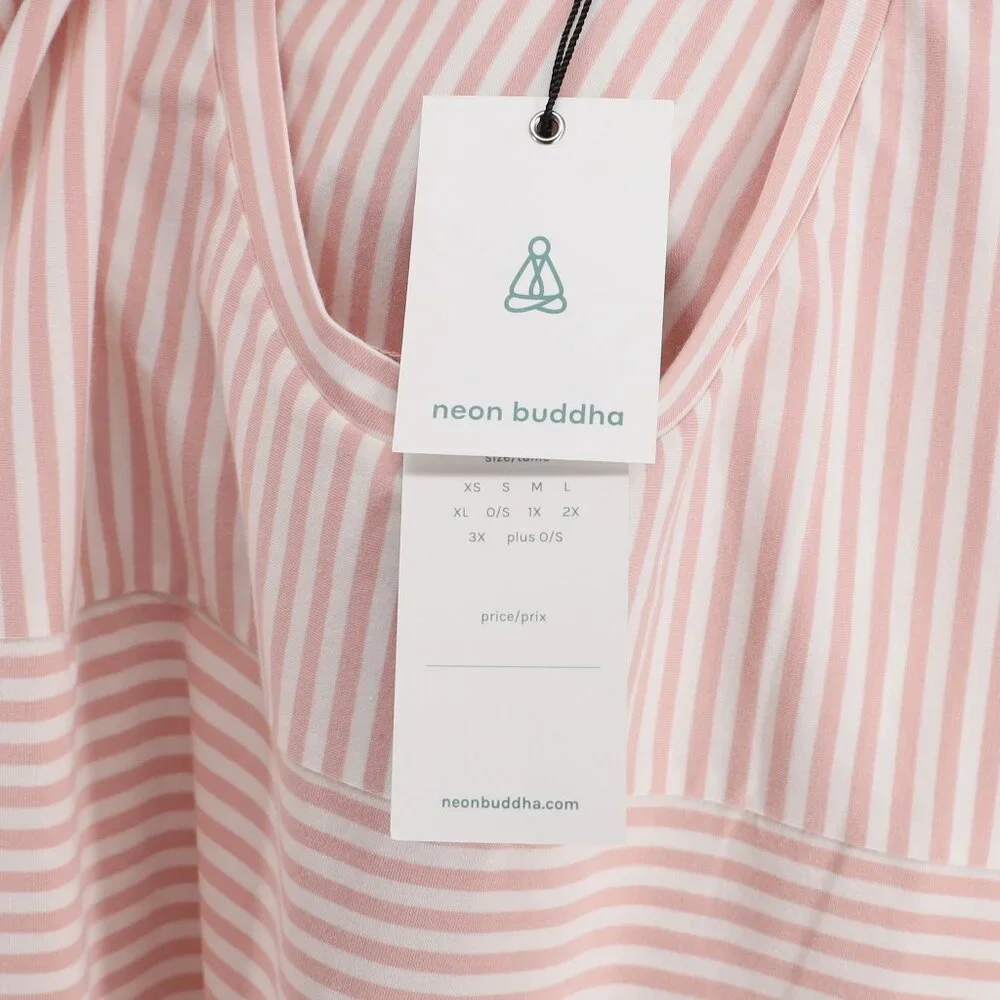NWT NEON BUDDHA Striped Tunic Top 3/4 Sleeve Tie End Size L - Picture 7 of 9
